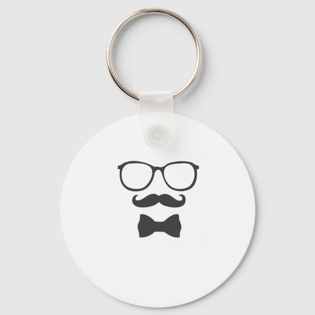 Porte-clés Mustache Hipster Bowtie Glaces (Recto)