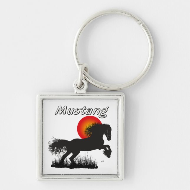 Porte-clés Mustang pour amateurs de chevaux (Devant)
