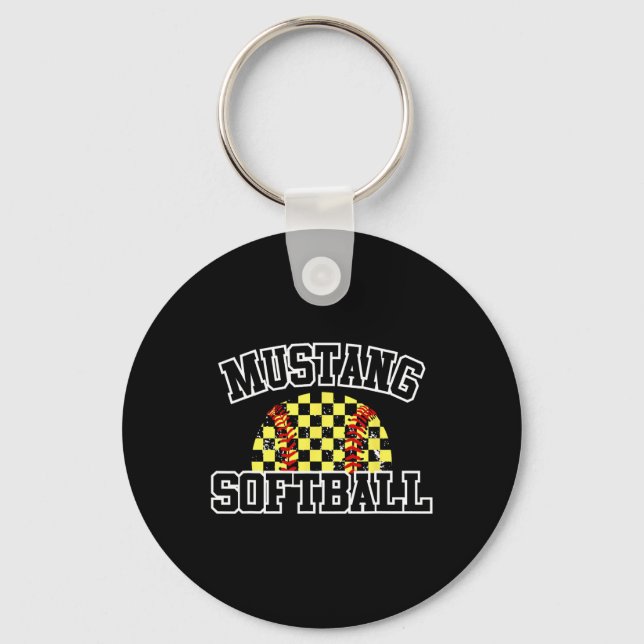 Porte-clés Mustangs Softll Mom Mustangs School Spirit Sports  (Recto)