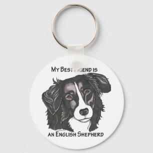 Porte-clés My best friend is a Black & White English Shepherd