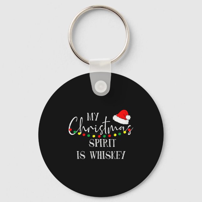 Porte-clés My Christmas Srit Is Whiskey Liquor Drinker Christ (Recto)