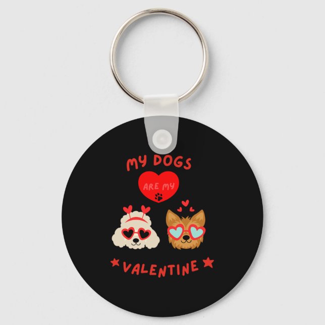 Porte-clés My Dogs Are My Valentine  (Recto)