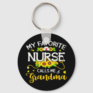 Porte-clés My Favorite Nurse Calls Me Grandma Sunflowers Moth