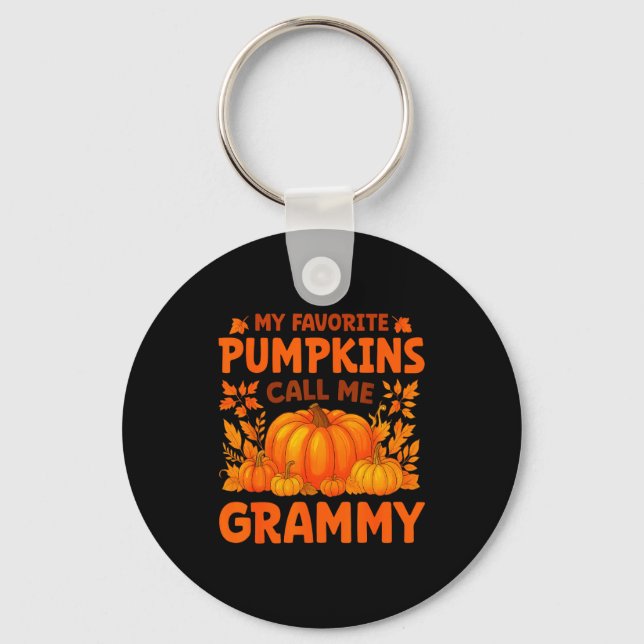 Porte-clés My Favorite Pumpkins Call Me Grammy Thanksgiving  (Recto)