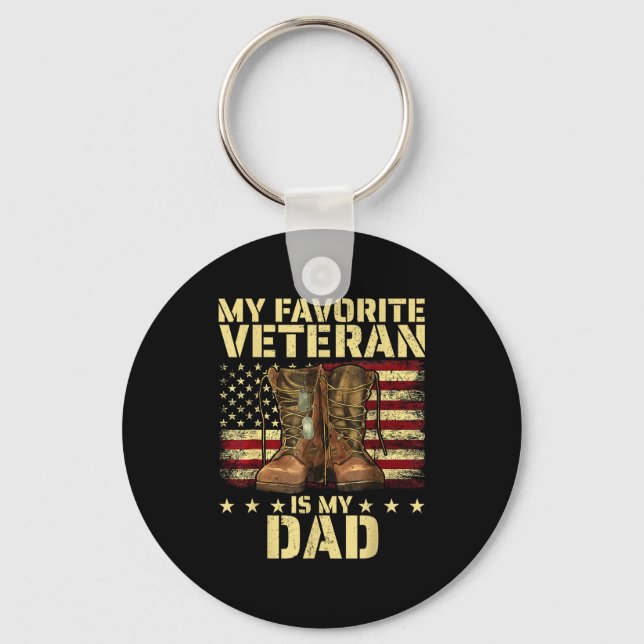 Porte-clés My Favorite Veteran Is My Dad Father Veterans Day  (Recto)