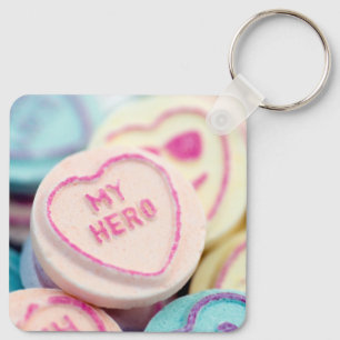 Porte-clés "My Hero" amour coeur bonbons Clavier