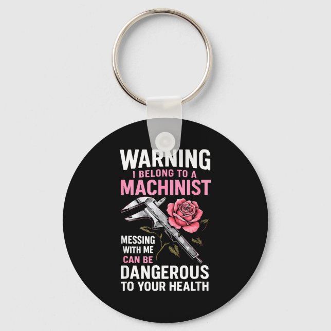 Porte-clés My Knight In Machinist Wife Girlfriend Funny Anniv (Recto)