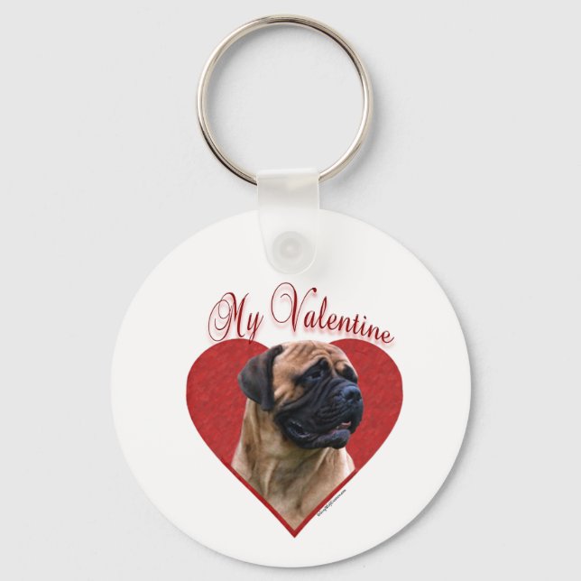Porte-clés My Red Bullmastiff Valentine (Recto)