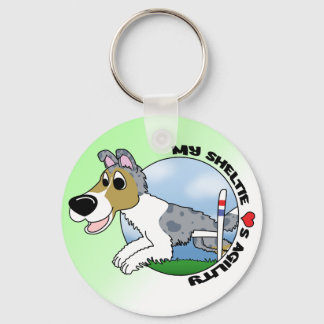 Porte-clés My Sheltie aime l'agilité