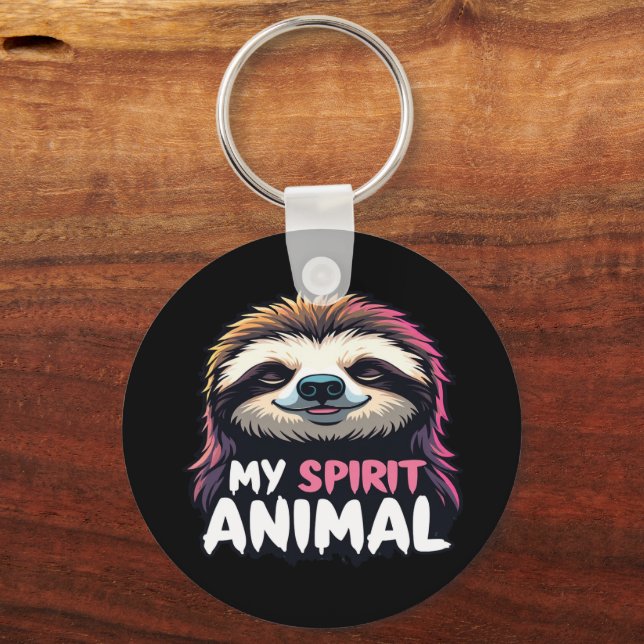 Porte-clés My Spirit Animal - Relaxy Lazy Design (Recto)