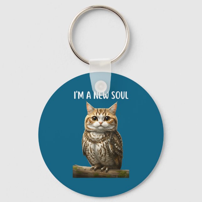 Porte-clés My Srit Animal Funny Meowl, Cursed Cat Owl Brainro (Recto)