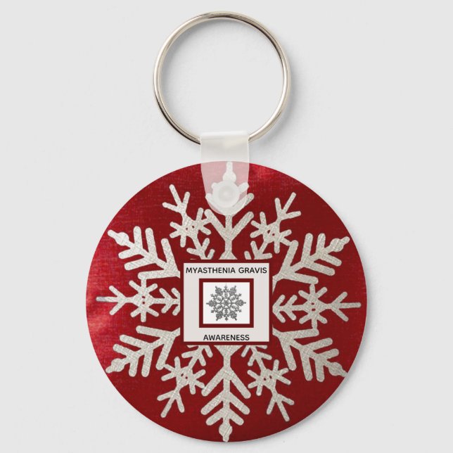 Porte-clés Myasthenia Gravis Red Snowflake Porte - clé de sen (Recto)