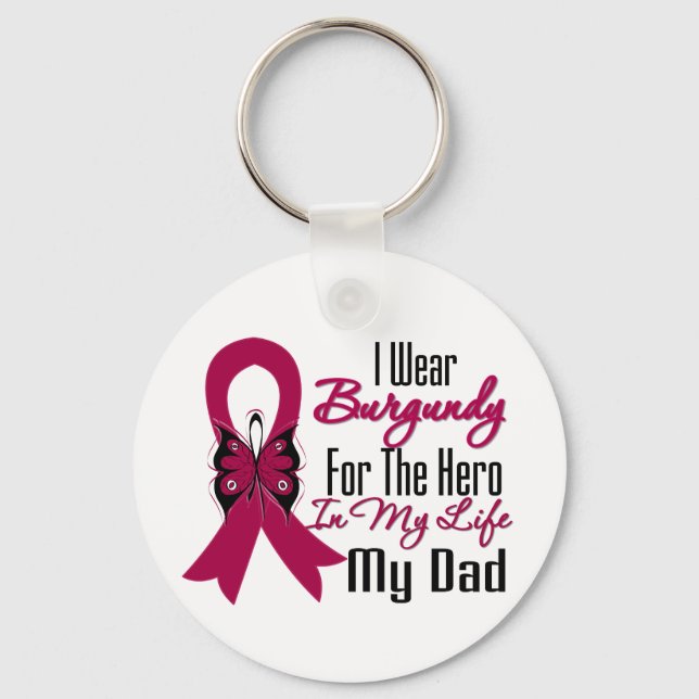 Porte-clés Myeloma Ribbon Hero Mon papa (Recto)