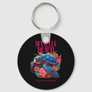 Porte-clés Myrtle Beach South Carolina Floral Beach Turtle So