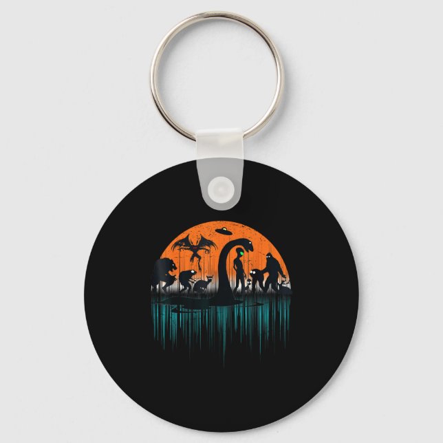 Porte-clés Mythical Loch Ness Bigfoot Mothman Aliens Funny Cr (Recto)
