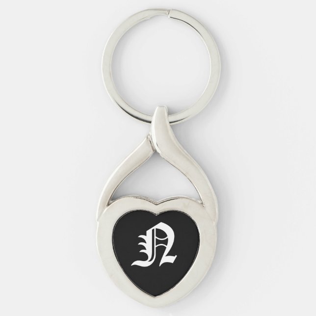 Porte-clés "N" Black Heart Keychain (Devant)