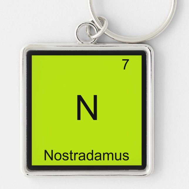 Porte-clés N - Nostradamus T-shirt drôle de symbole d'élément (Devant)