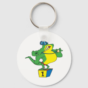 Porte-clés nageur drôle champion alligator crocodile