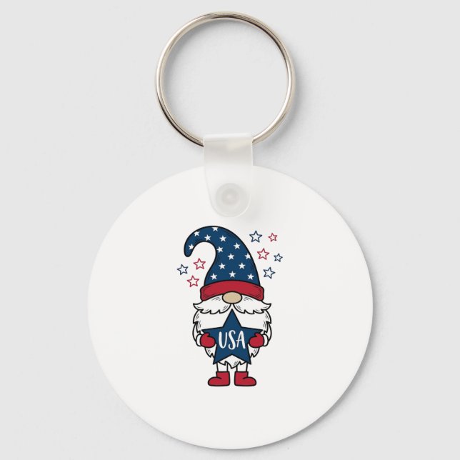 Porte-clés Nain Patriote USA Étoile Vectorielle Conception de (Recto)
