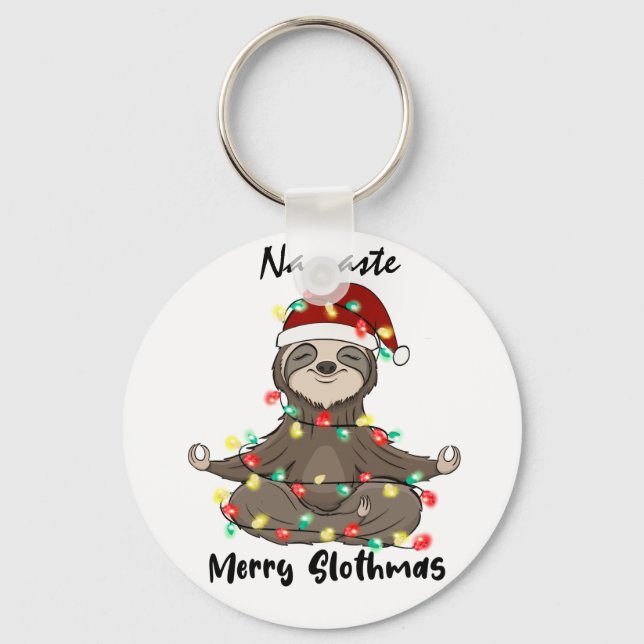 Porte-clés Namaste Joyeux Slothmas Enchevêtrés (Recto)