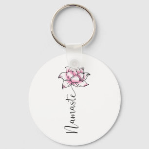 Porte-clés Namaste Lilly Lotus Fleur Rose Mignonne Hindi Yoga