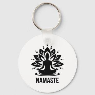 Porte-clés Namaste Méditation Amoureux de Yoga Relaxation Spi