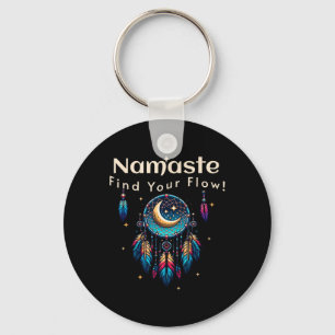 Porte-clés Namaste Trouvez Votre Flux Croissant Lune Attrape-