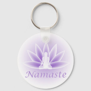 Porte-clés Namaste Yoga Lotus Femme Flower Violet Porte - clé