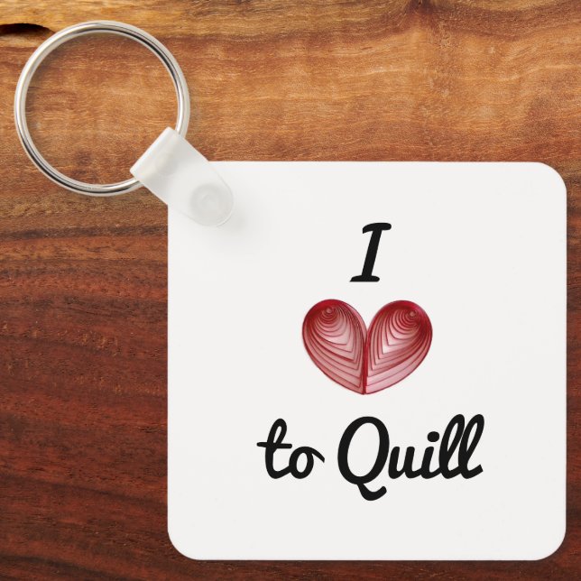 Porte-clés Name on Back, I Heart to Quill 2.5-in Keychain (Recto)