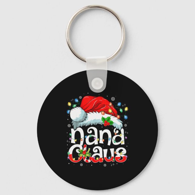 Porte-clés Nana Claus Shirt Christmas Lights Pajama Family Ma (Recto)