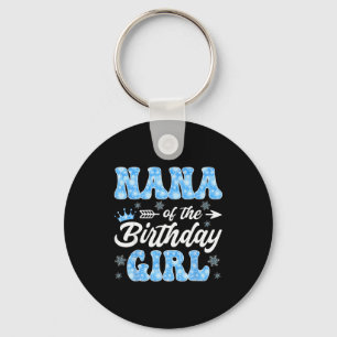 Porte-clés Nana de la fille d'anniversaire Flocons Hiver Noël
