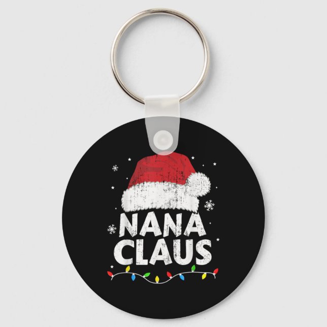 Porte-clés Nana Grandma Claus Christmas Lights Matching Famil (Recto)