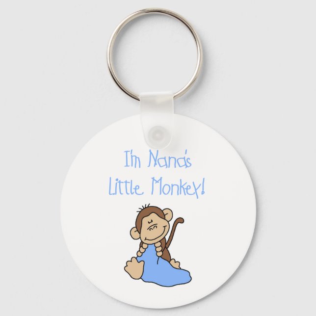 Porte-clés Nana's Little Monkey - Chemises bleues et cadeaux (Recto)