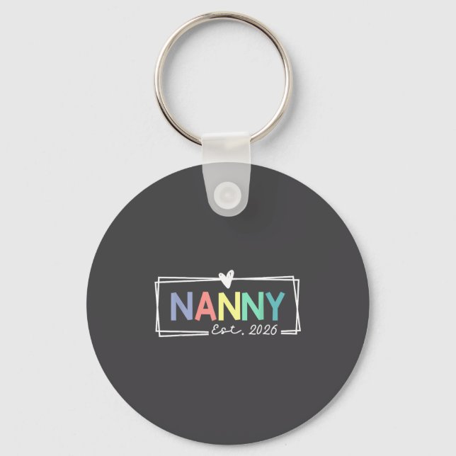 Porte-clés Nanny Est 2026 Promoted To Grandma 2026 For Grandm (Recto)
