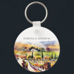 Porte-clés Napa Vineyard aquarelle mariage faveurs<br><div class="desc">Napa Valley vignoble aquarelle mariage faveurs keychains personnalisés</div>