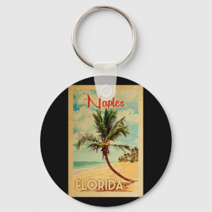 Porte-clés Naples Florida Palm Tree Beach Vintage voyage