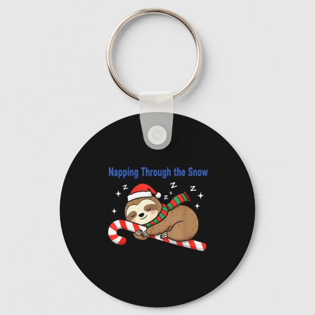 Porte-clés Napng Through The Snow Christmas Sloth Candy Cane  (Recto)