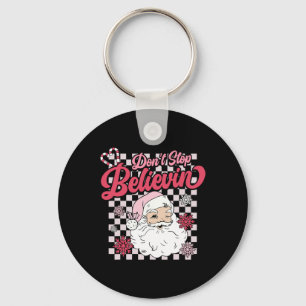 Porte-clés N'arrêtez pas le Père Noël Rose de Believin Ch