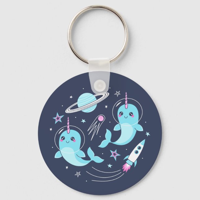 Porte-clés Narwhals spatiaux (Recto)