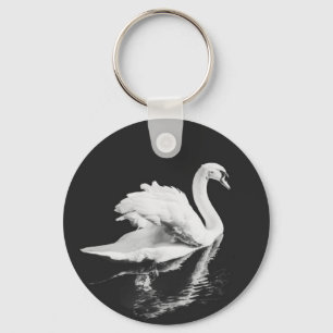 Porte-clés Natation de Swan noir et blanc