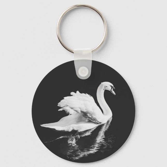 Porte-clés Natation de Swan noir et blanc (Recto)