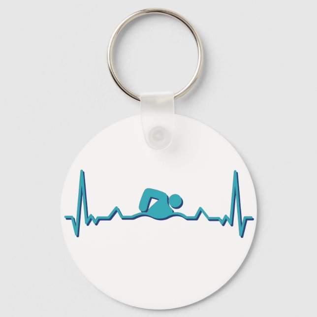 Porte-clés Natation Lifeline et Hearbeat Funny Swimmer (Recto)