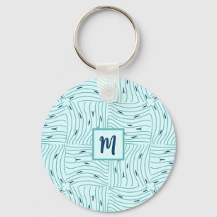 Porte-clés Natation personnalisée Minimaliste des vagues océa