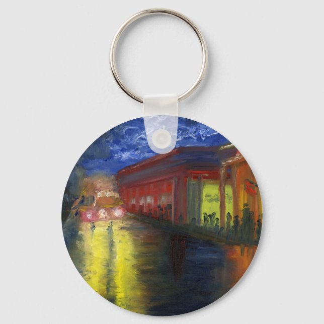 Porte-clés Natchitoches, Louisiane à la nuit (Recto)