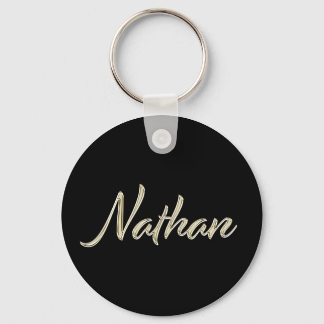 Porte-clés Nathan Name whitegold Button (Recto)