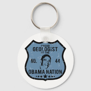 Porte-clés Nation d'Obama de géologue