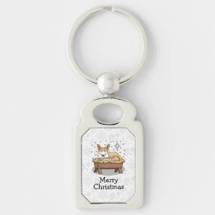 Porte-clés Nativité de Noël Pembroke Welsh Corgi (rouge1) Amu