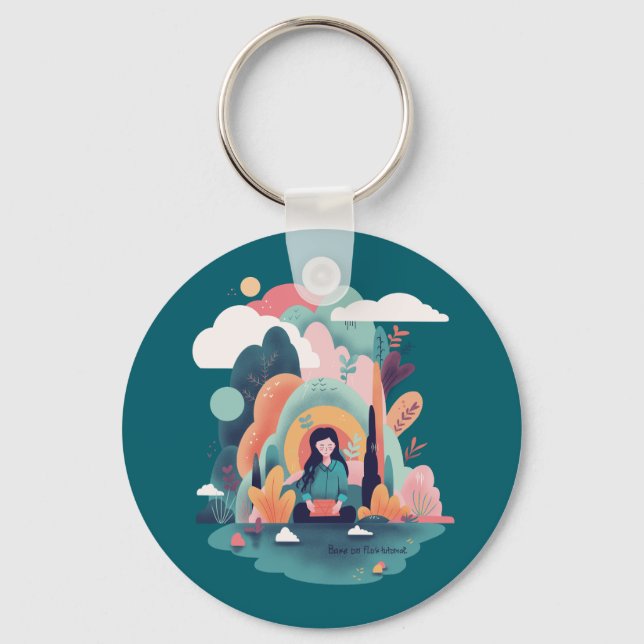 Porte-clés Nature Calm Aesthetic Art Keychain (Recto)