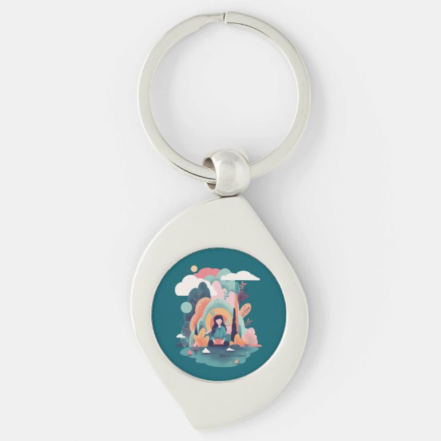Porte-clés Nature Calm Aesthetic Art Keychain (Devant)
