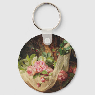 Porte-clés Nature morte avec des roses sur un sol de forêt –